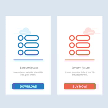 List Task Text Write  Blue and Red Download and Buy Now web Widget Card Template vector