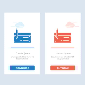 Check Account Bank Banking Finance Financial Payment  Blue and Red Download and Buy Now web Widget Card Template vector