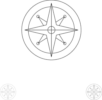 Compass Location Navigation Navigator Position Bold and thin black line icon set vector