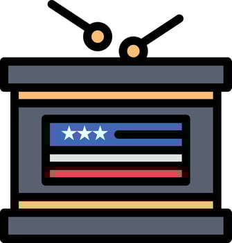 Drum Holiday Independence Independence Day  Flat Color Icon Vector icon banner Template