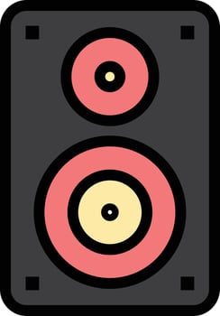 Audio Wifi Loudspeaker Monitor Professional  Flat Color Icon Vector icon banner Template