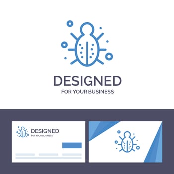 Creative Business Card and Logo template Bug Internet Network Protection Security Vector Illustration