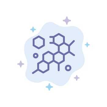 Cell Molecule Science Blue Icon on Abstract Cloud Background vector