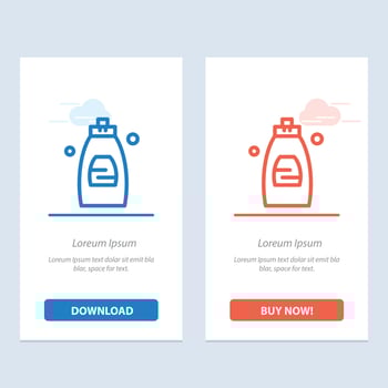 Bathroom Cleaning Gel Shower Soap  Blue and Red Download and Buy Now web Widget Card Template vector