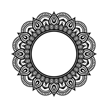 Mandala, Mandala pattern Stencil doodles, Round ornament patterns for Henna, Mehndi, Tattoo, Coloring book page vector