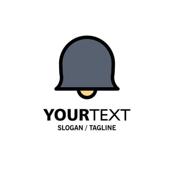 Bell Sign Twitter Business Logo Template Flat Color vector
