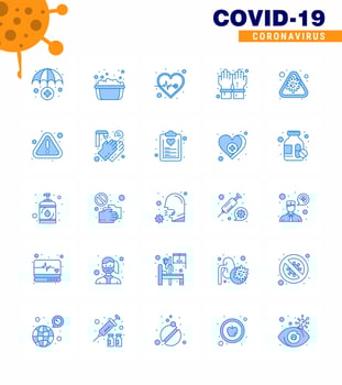 25 Blue Corona Virus pandemic vector illustrations disease alert heart secure hand viral coronavirus 2019nov disease Vector Design Elements