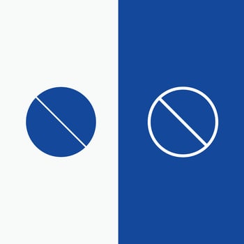 Cancel Forbidden No Prohibited Line and Glyph Solid icon Blue banner Line and Glyph Solid icon Blue banner vector