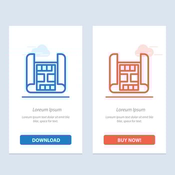 Map Construction Building  Blue and Red Download and Buy Now web Widget Card Template vector