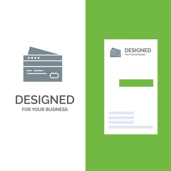 Credit card Banking Card Cards Credit Finance Money Shopping Grey Logo Design and Business Card Template vector