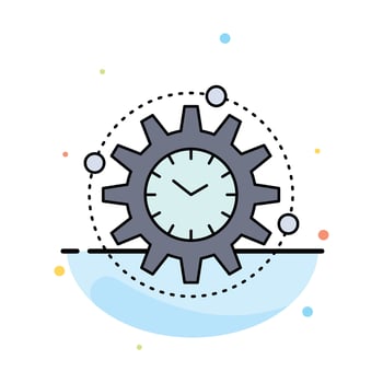 Efficiency management processing productivity project Flat Color Icon Vector
