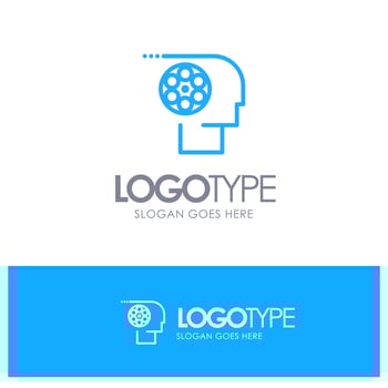 Crew Film Job Movie Personnel Blue outLine Logo with place for tagline vector