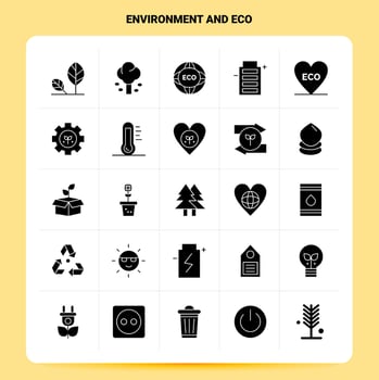 Solid 25 Environment And Eco Icon set Vector Glyph Style Design Black Icons Set Web and Mobile Business ideas design Vector Illustration