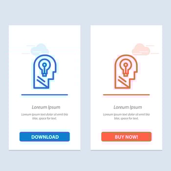Business Head Idea Mind Think  Blue and Red Download and Buy Now web Widget Card Template vector