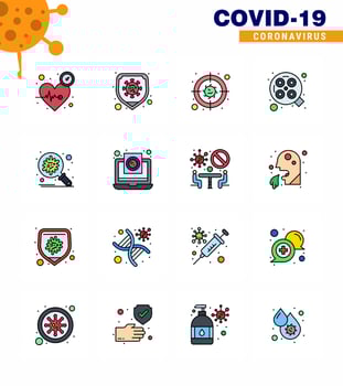 Simple Set of Covid19 Protection Blue 25 icon pack icon included bacteria surgery virus operation virus viral coronavirus 2019nov disease Vector Design Elements
