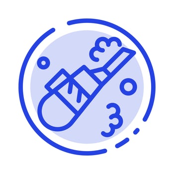 Cleaner Cleaning Vacuum Pipe Blue Dotted Line Line Icon vector