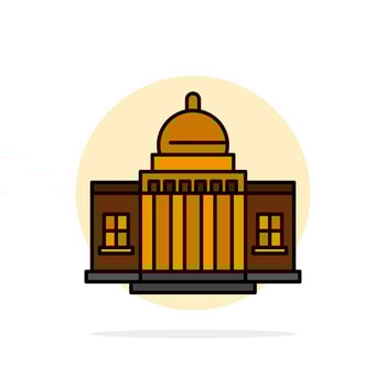 Whitehouse America White House Architecture Building Place Abstract Circle Background Flat color Icon vector