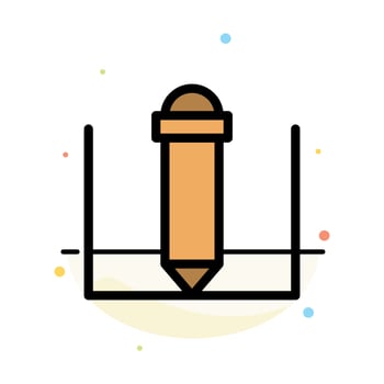 Pencil Text Education Abstract Flat Color Icon Template vector