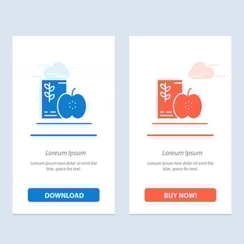 Breakfast Diet Food Fruits Healthy  Blue and Red Download and Buy Now web Widget Card Template vector