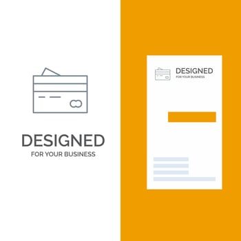 Credit card Banking Card Cards Credit Finance Money Shopping Grey Logo Design and Business Card Template vector