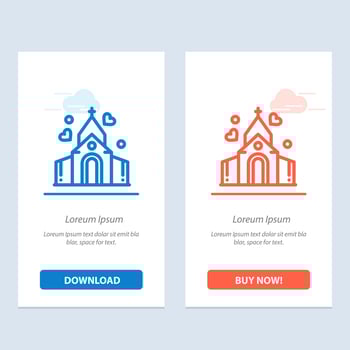 Arch Love Wedding House  Blue and Red Download and Buy Now web Widget Card Template vector
