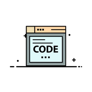 Browser Internet Code Coding Business Logo Template Flat Color vector
