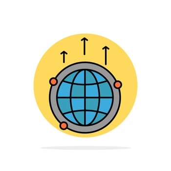 Globe Business Communication Connection Global World Abstract Circle Background Flat color Icon vector