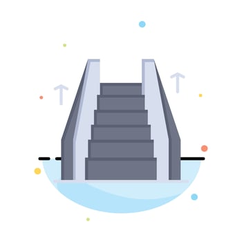 Stair Elevator Electric Ladder Abstract Flat Color Icon Template vector
