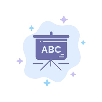Bag Education Schoolbag Blue Icon on Abstract Cloud Background vector
