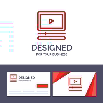 Creative Business Card and Logo template Video Player Audio Mp3 Mp4 Vector Illustration