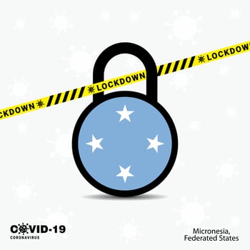 MicronesiaFederated States Lock DOwn Lock Coronavirus pandemic awareness Template COVID19 Lock Down Design vector