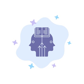 Mind Reading Programming Man Blue Icon on Abstract Cloud Background vector