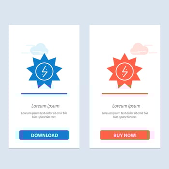 Energy Solar Energy Power  Blue and Red Download and Buy Now web Widget Card Template vector