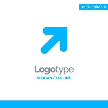 Arrow Up Right Blue Solid Logo Template Place for Tagline vector