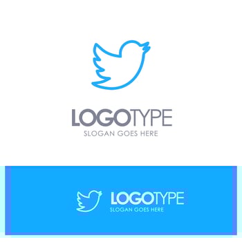 Network Social Twitter Blue outLine Logo with place for tagline vector