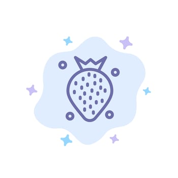 Strawberry Food Fruit Berry Blue Icon on Abstract Cloud Background vector