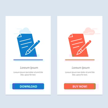File Education Pen Pencil  Blue and Red Download and Buy Now web Widget Card Template vector
