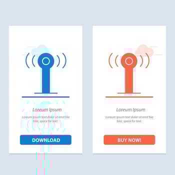 Service Signal Wifi  Blue and Red Download and Buy Now web Widget Card Template vector