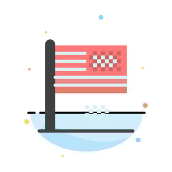 American Dream Collapse Decline Fall Flag Abstract Flat Color Icon Template vector