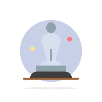 Academy Award Oscar Statue Trophy Abstract Circle Background Flat color Icon vector