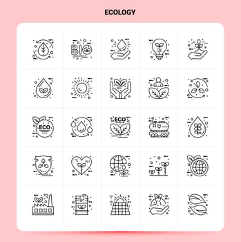 OutLine 25 Ecology Icon set Vector Line Style Design Black Icons Set Linear pictogram pack Web and Mobile Business ideas design Vector Illustration