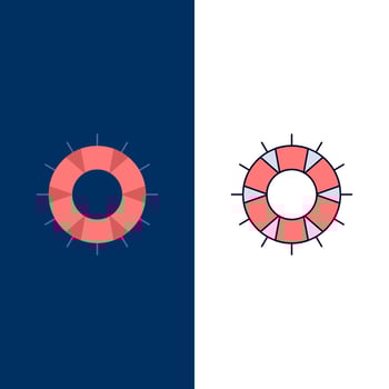 help lifebuoy lifesaver save support Flat Color Icon Vector