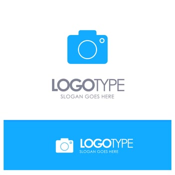 Twitter Image Picture Camera Blue Solid Logo with place for tagline vector