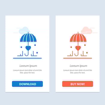 Insurance Umbrella Secure Love  Blue and Red Download and Buy Now web Widget Card Template vector