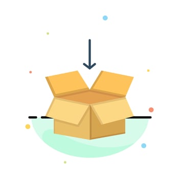 Box Arrow Shipping Education Abstract Flat Color Icon Template vector