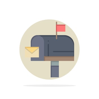 Mail Box Message Email Abstract Circle Background Flat color Icon vector