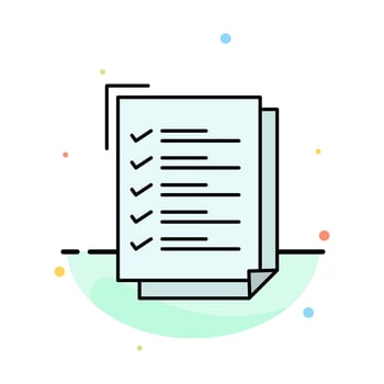 Checklist To Do List Work Task Notepad Abstract Flat Color Icon Template vector