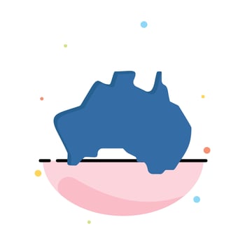 Australian Country Location Map Travel Abstract Flat Color Icon Template vector