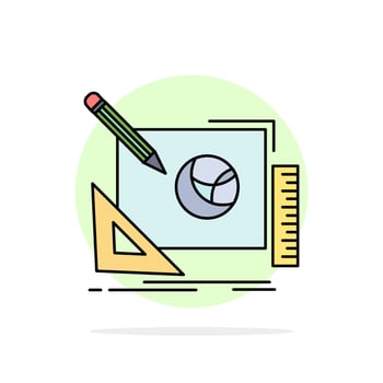 logo design creative idea design process Flat Color Icon Vector