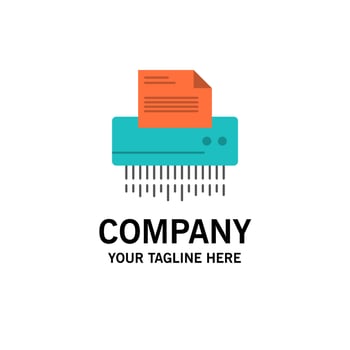Shredder Confidential Data File Information Office Paper Business Logo Template Flat Color vector